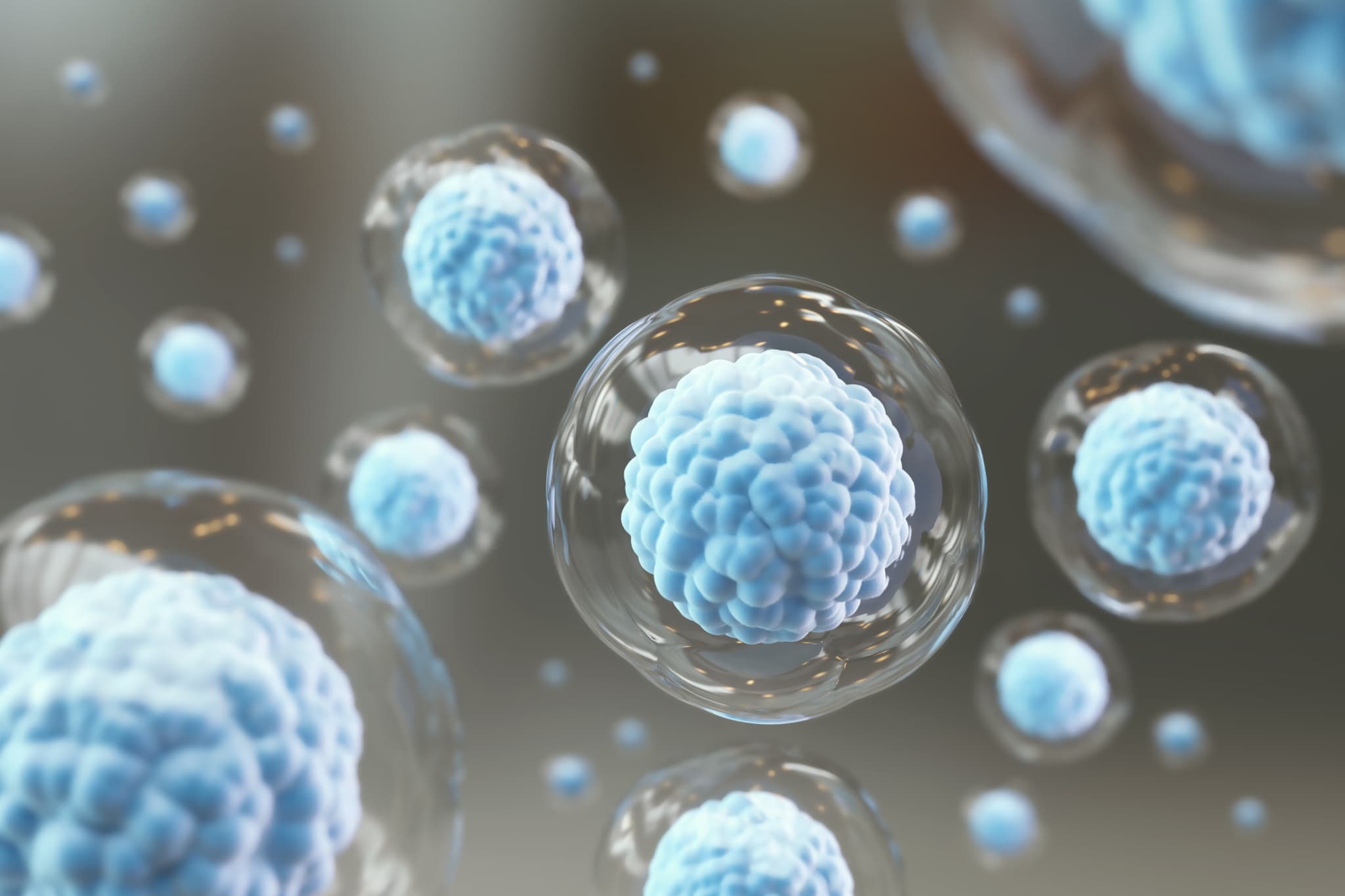 Blue cellular structures